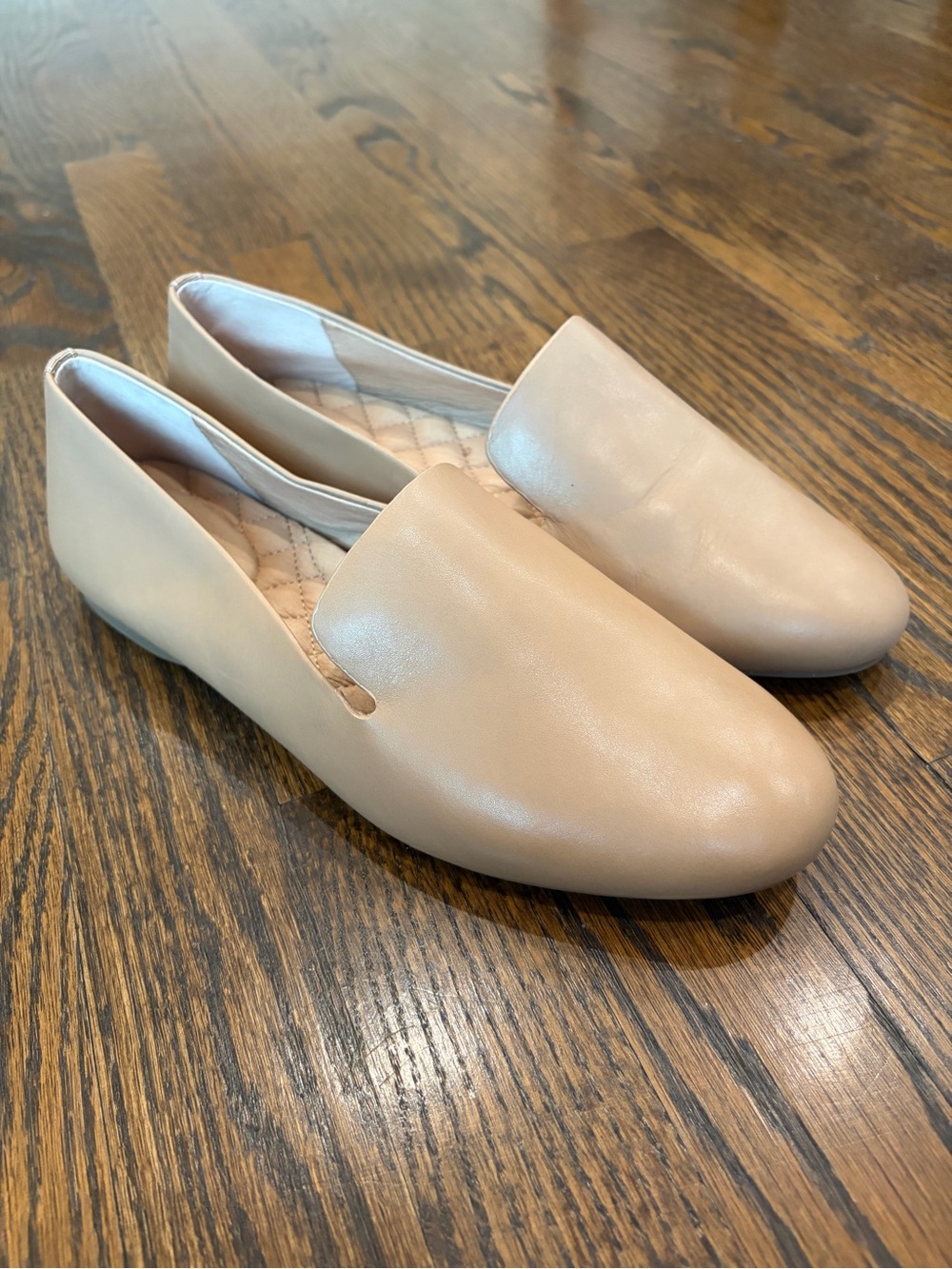 BIRDIES The Starling Nude Tan Leather Slip On Loafers
